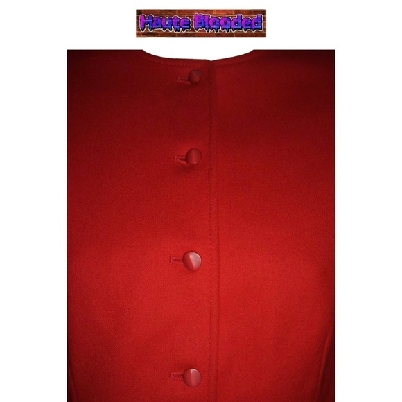 Vintage 60's Pendleton Wool Cropped Blazer Red Crop Office Work Retro Jacket 6 - Picture 6 of 10